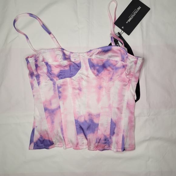 Purple Tie Dye Print Corset Top - Picture 1 of 2